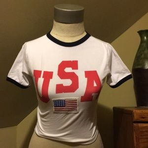 USA cropped crew neck